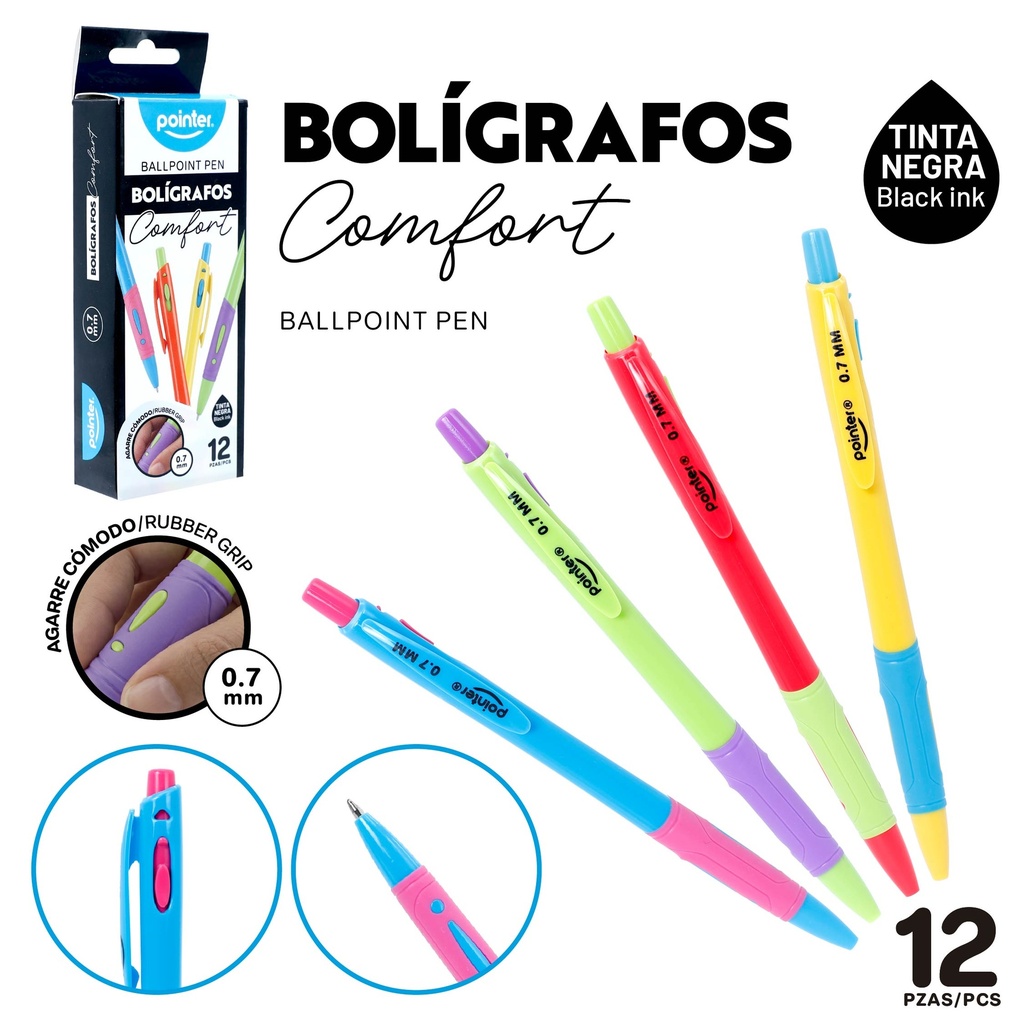 BOLIGRAFO RETRACTIL 0.7MM NEGRO UNIDAD