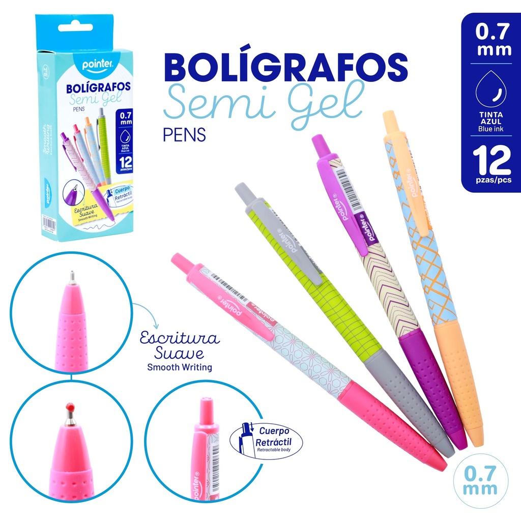 BOLIGRAFO SEMIGEL 0.7MM RETRACTIL UNIDAD