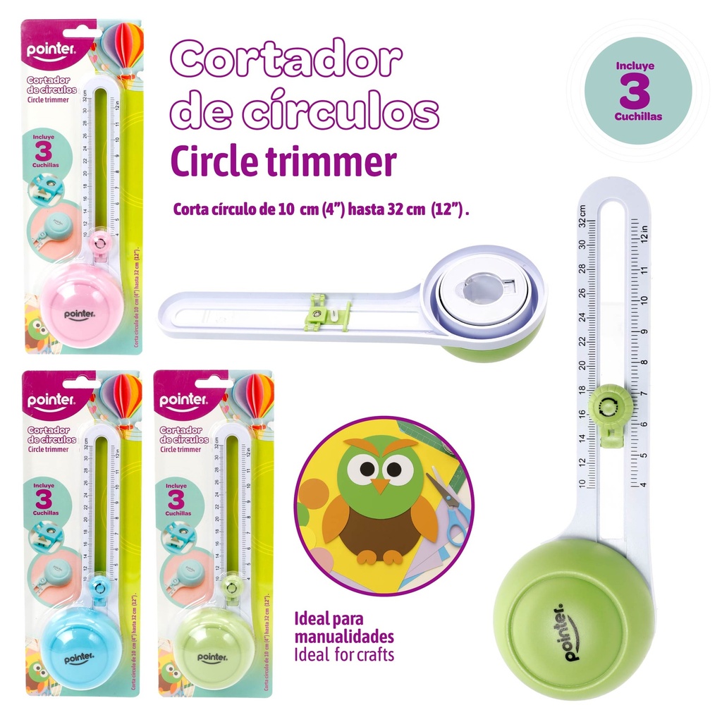 CORTADOR DE CIRCULOS 10-32CM CON 3 CUCHILLAS