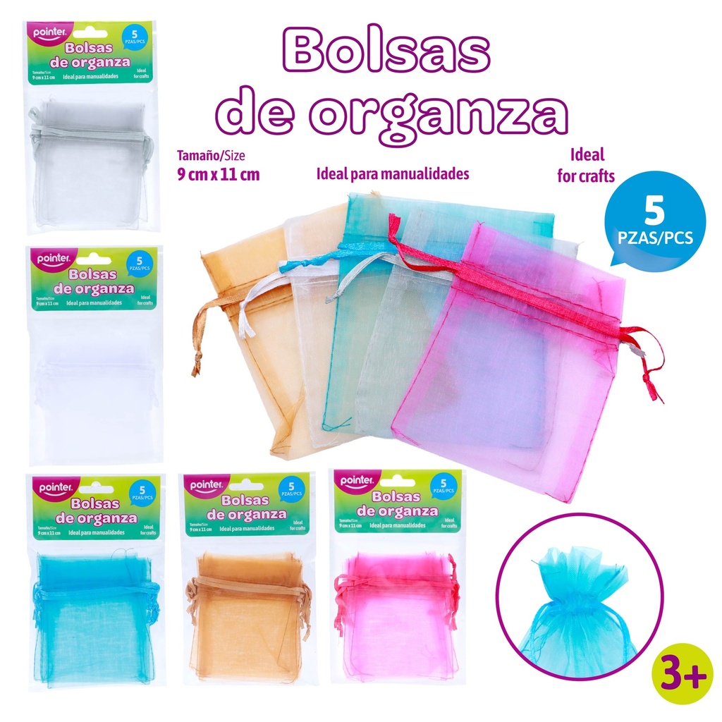 BOLSAS DE ORGANZA PARA REGALOS 9X11CM