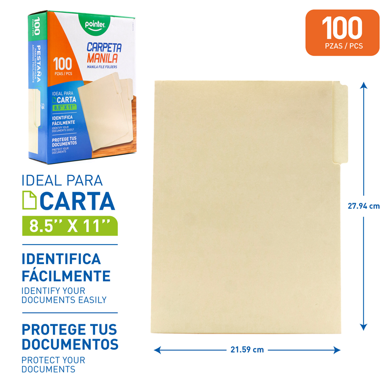 CARPETA MANILA CARTA (CAJA x 100)