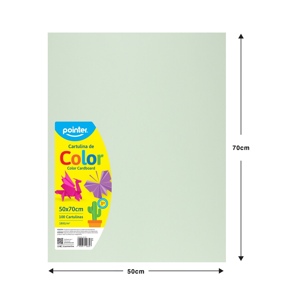 CARTULINA ESCOLAR - VERDE CLARO (50x70CM)