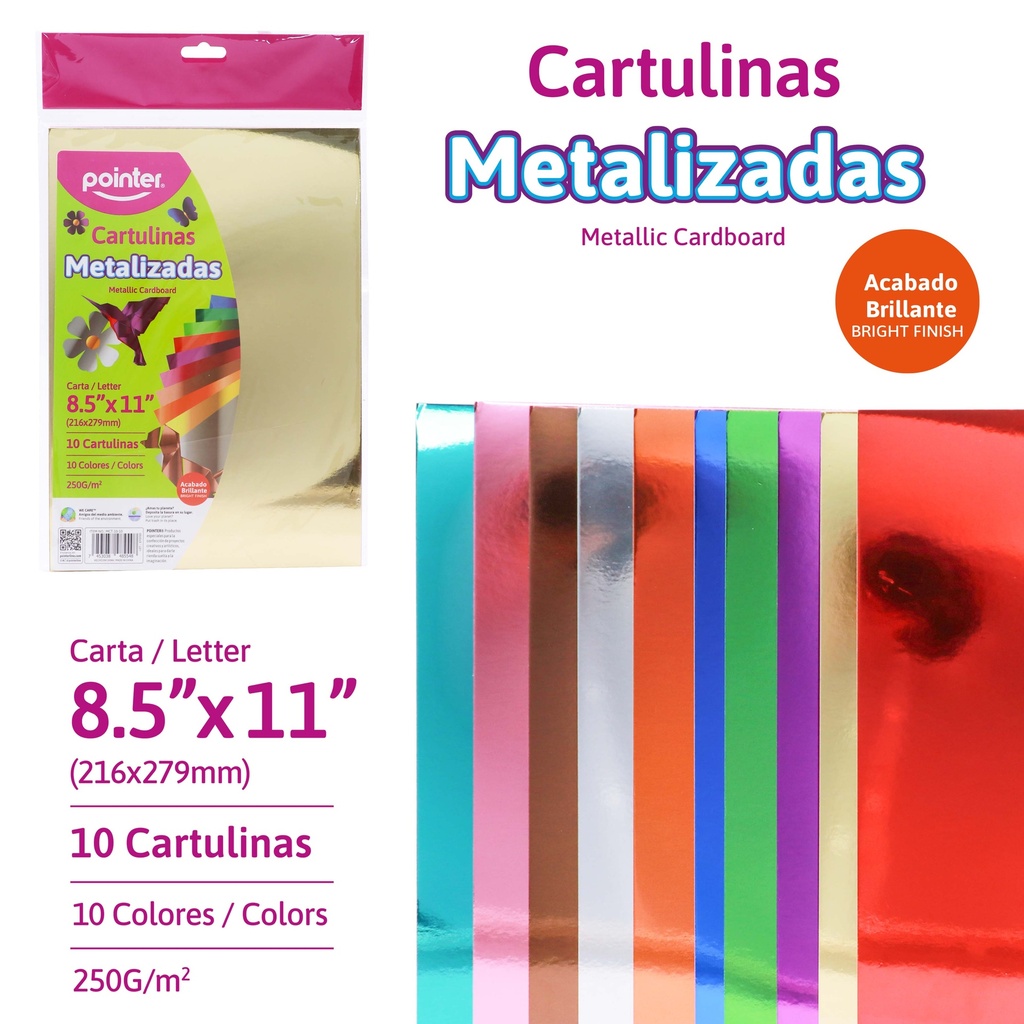 CARTULINA METALIZADA CARTA - 20x30CM UNIDAD
