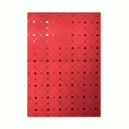 CARTULINA ESCARCHADA MICRO-FANTASÍA ROJO CORAZONES 350GR 50x70CM