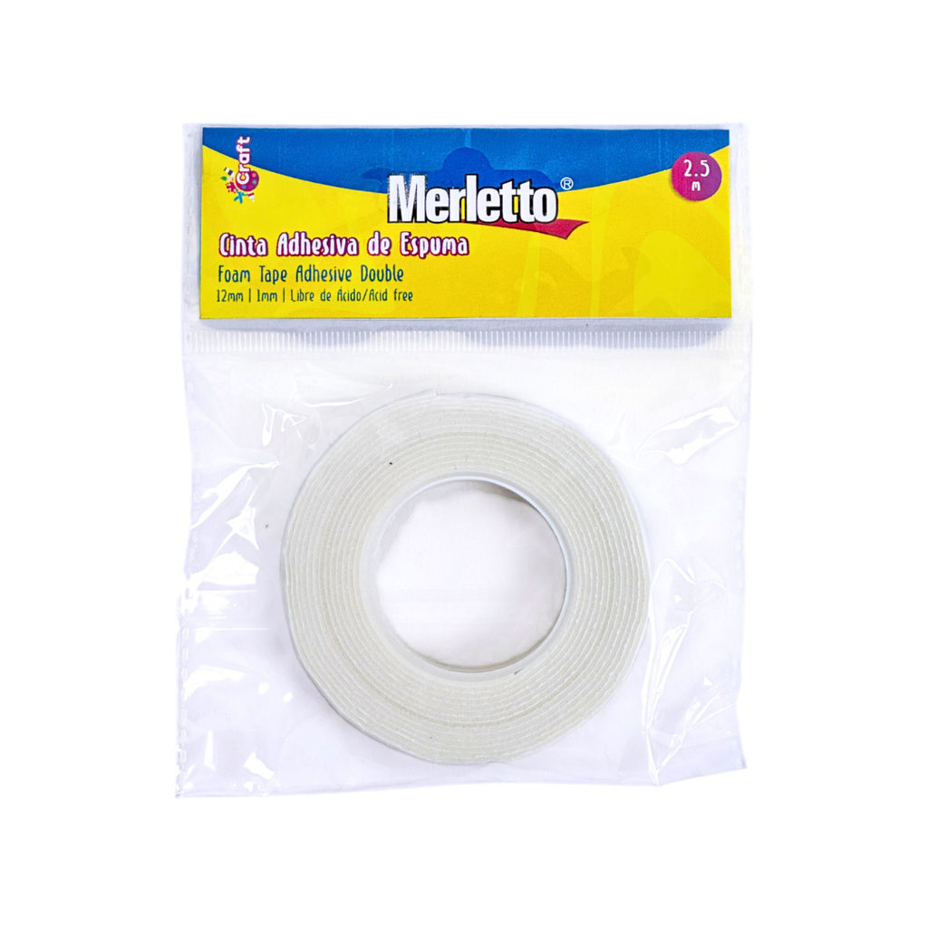 CINTA ADHESIVA DOBLE FAZ 12MM x2.5M