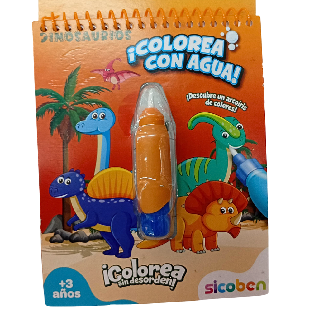 COLOREA CON AGUA DINOSAURIOS 