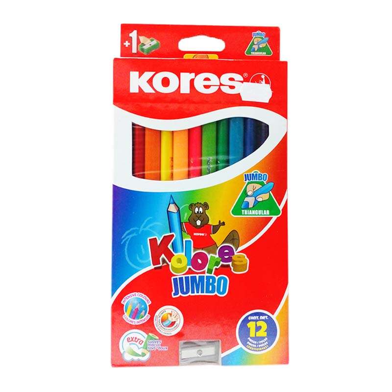 COLORES JUMBO x12PZS+SACAPUNTAS