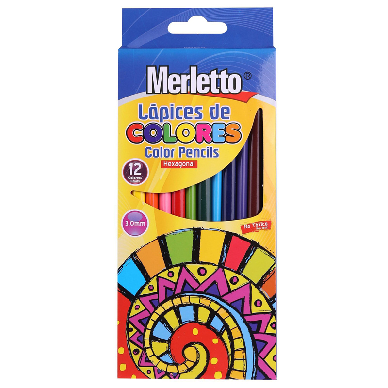LAPICES DE COLORES HEXAGONALES x12PZAS