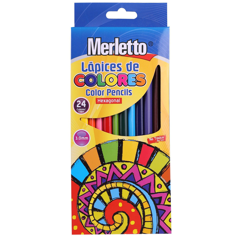 LAPICES DE COLORES HEXAGONALES x24PZAS