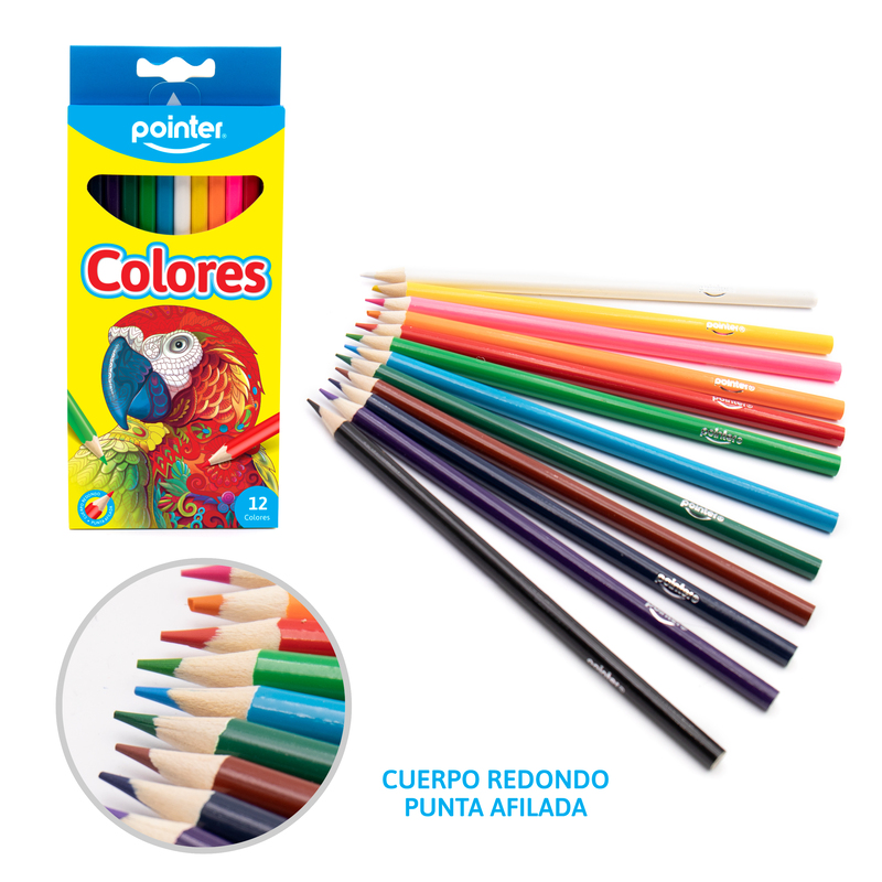 LAPICES DE COLORES x12PZS - CUERPO REDONDO