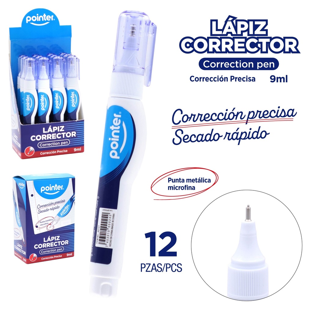 CORRECTOR LIQUIDO TIPO LAPIZ - 9ML UNIDAD