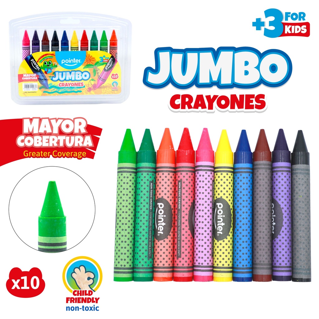 CRAYONES JUMBO x10 COLORES