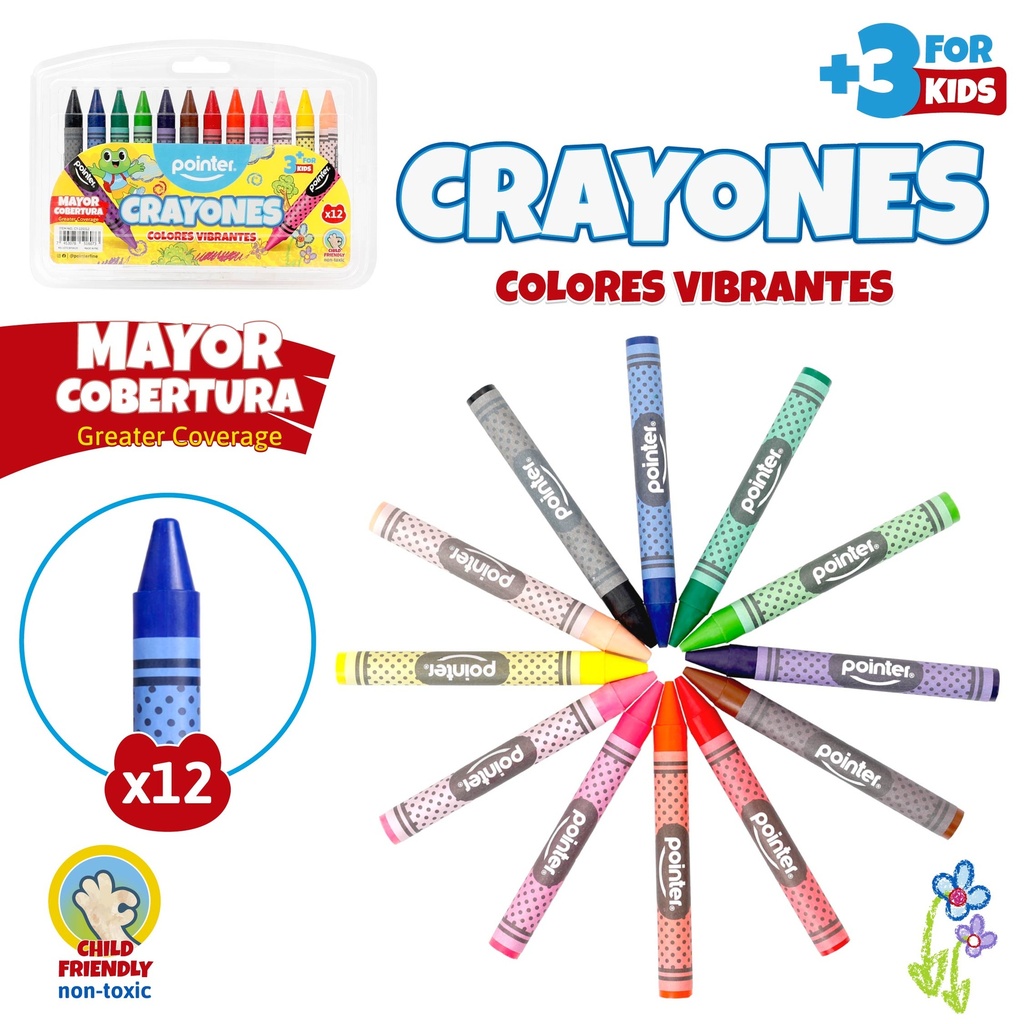 CRAYONES DELGADOS x12 COLORES