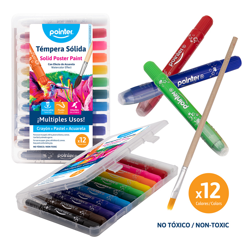 CRAYONES TEMPERA SOLIDA x 12