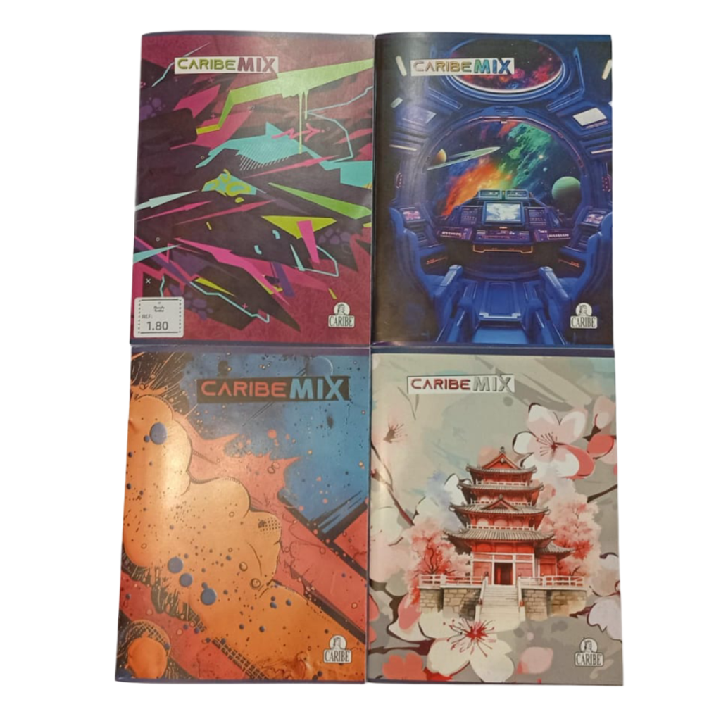 CUADERNO ENGRAPADO CARIBE MIX 1 LINEA A5
