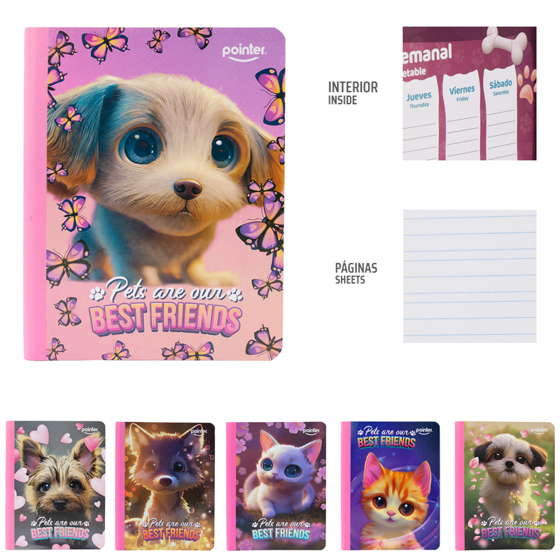 CUADERNO COSIDO A4 DOBLE LINEA x100 HOJAS