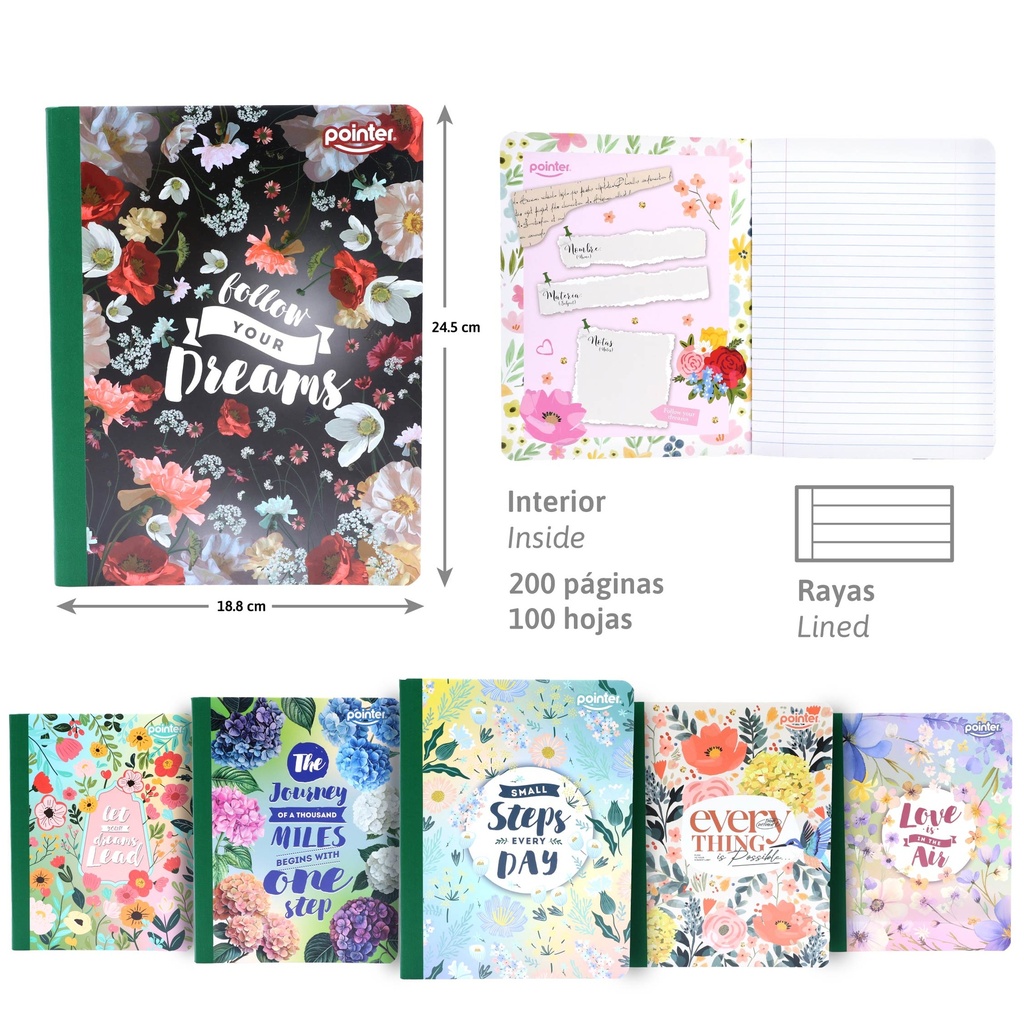 CUADERNO COSIDO A4 RAYA ANCHA x100 HOJAS