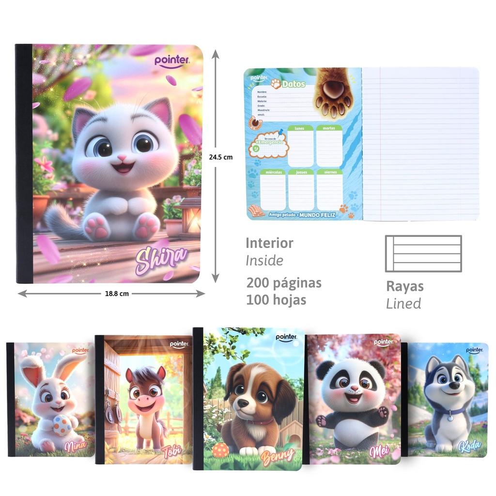 CUADERNO COSIDO A4 RAYA ANCHA x100 HOJAS