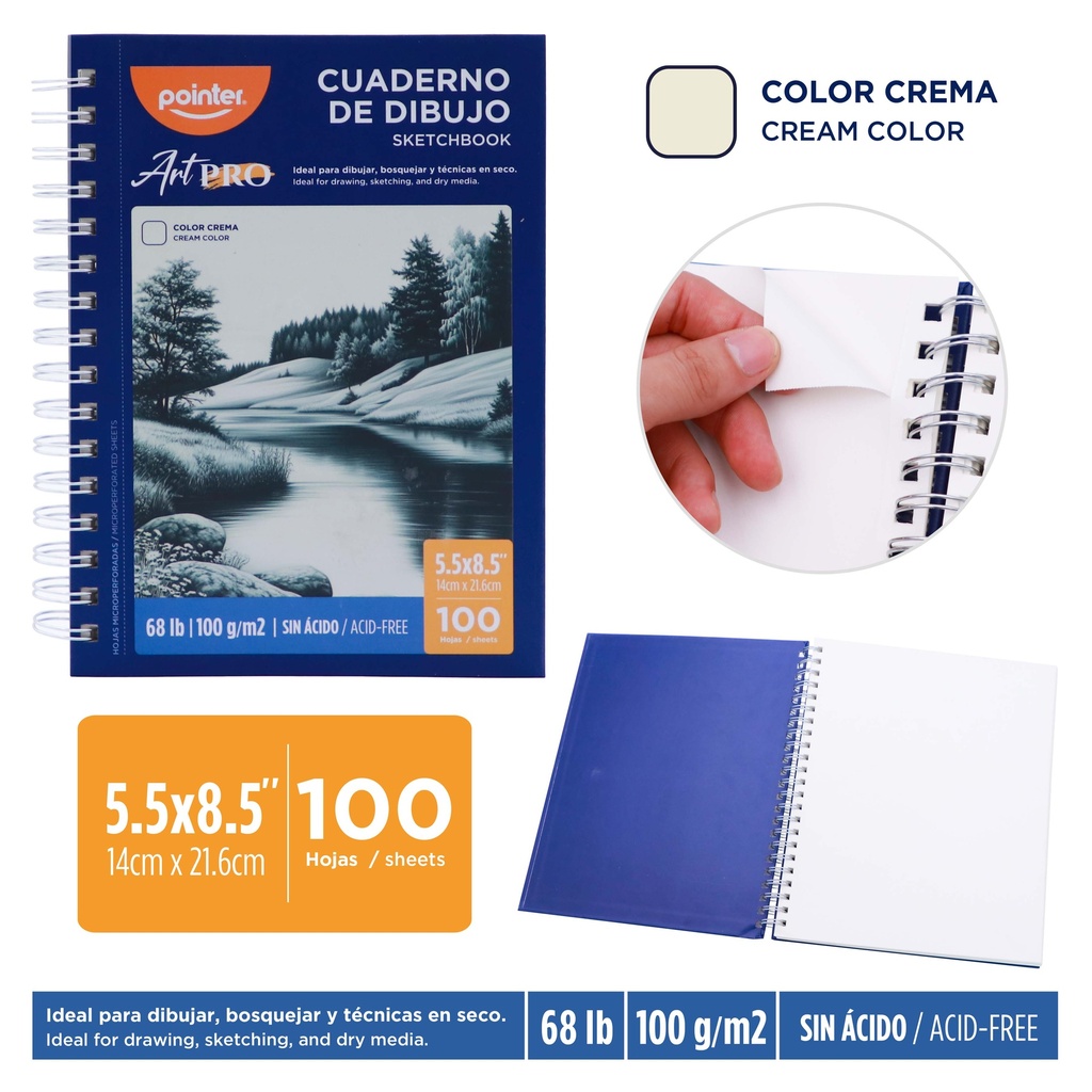 CUADERNO DE DIBUJO100 HOJAS SKETCHBOOK