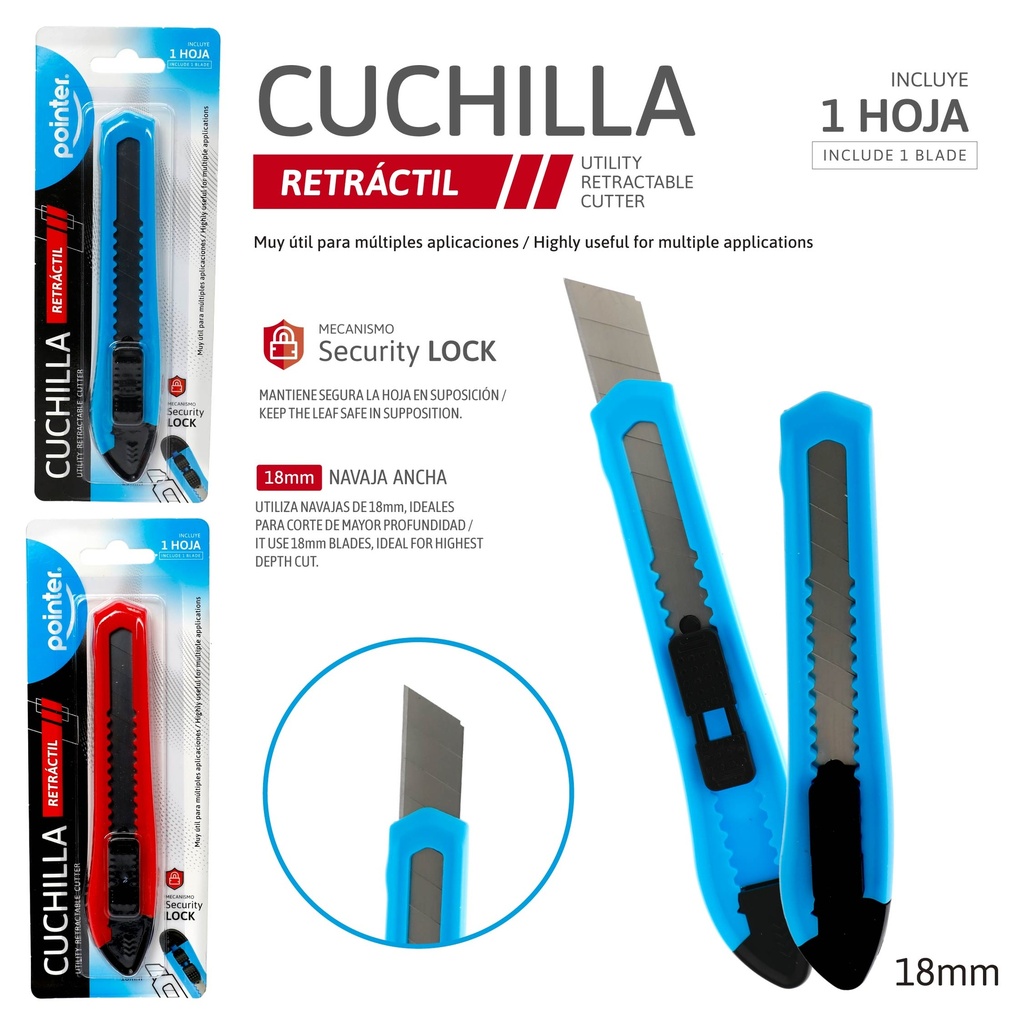 CUCHILLA RETRACTIL 18mm