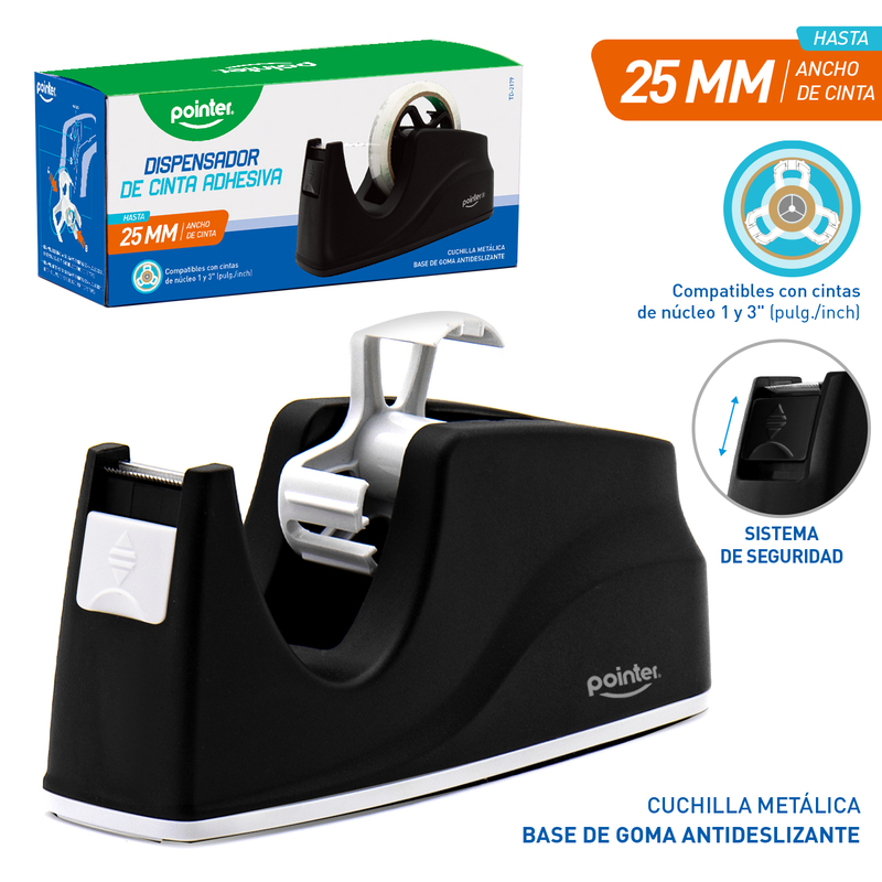 DISPENSADOR DE CINTA ADHESIVA 25MM