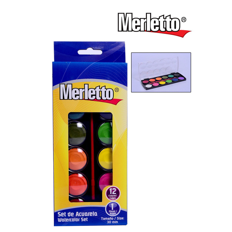 SET DE ACUARELA x12 COLORES CON PINCEL