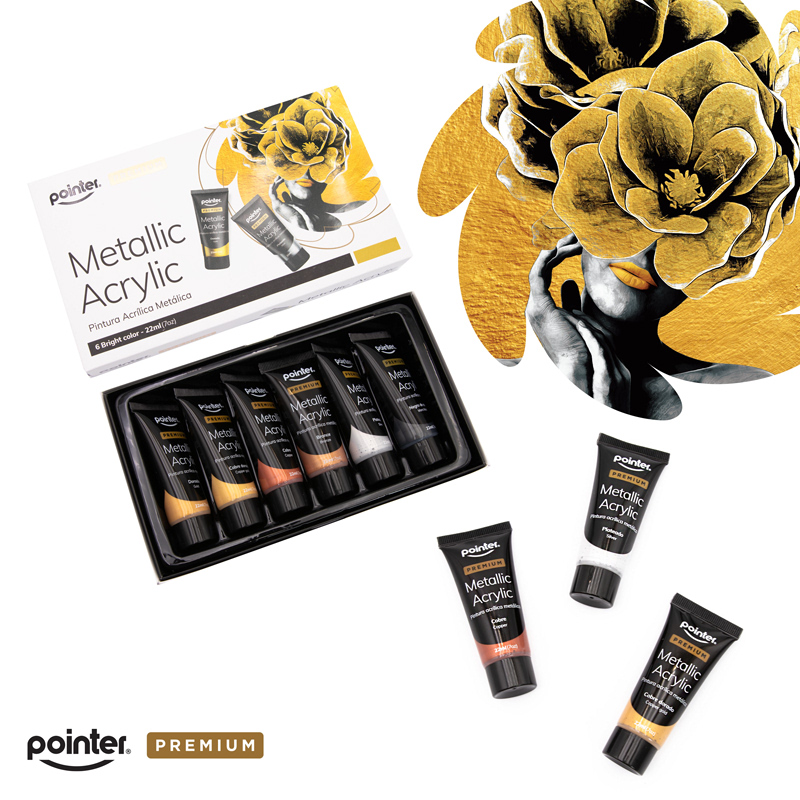  ACRILICO METALIZADO PREMIUM 22ml x6