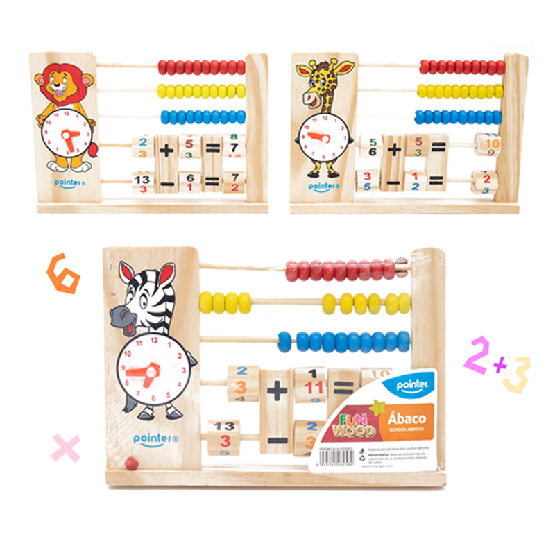ABACO DIDACTICO CON RELOJ