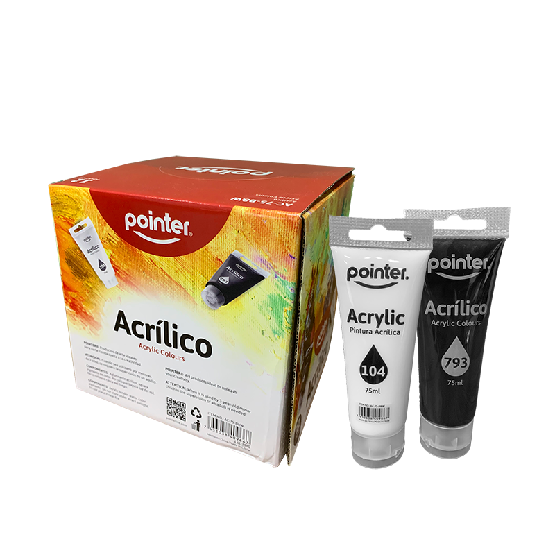 ACRILICOS X UNIDAD BLANCO Y NEGRO