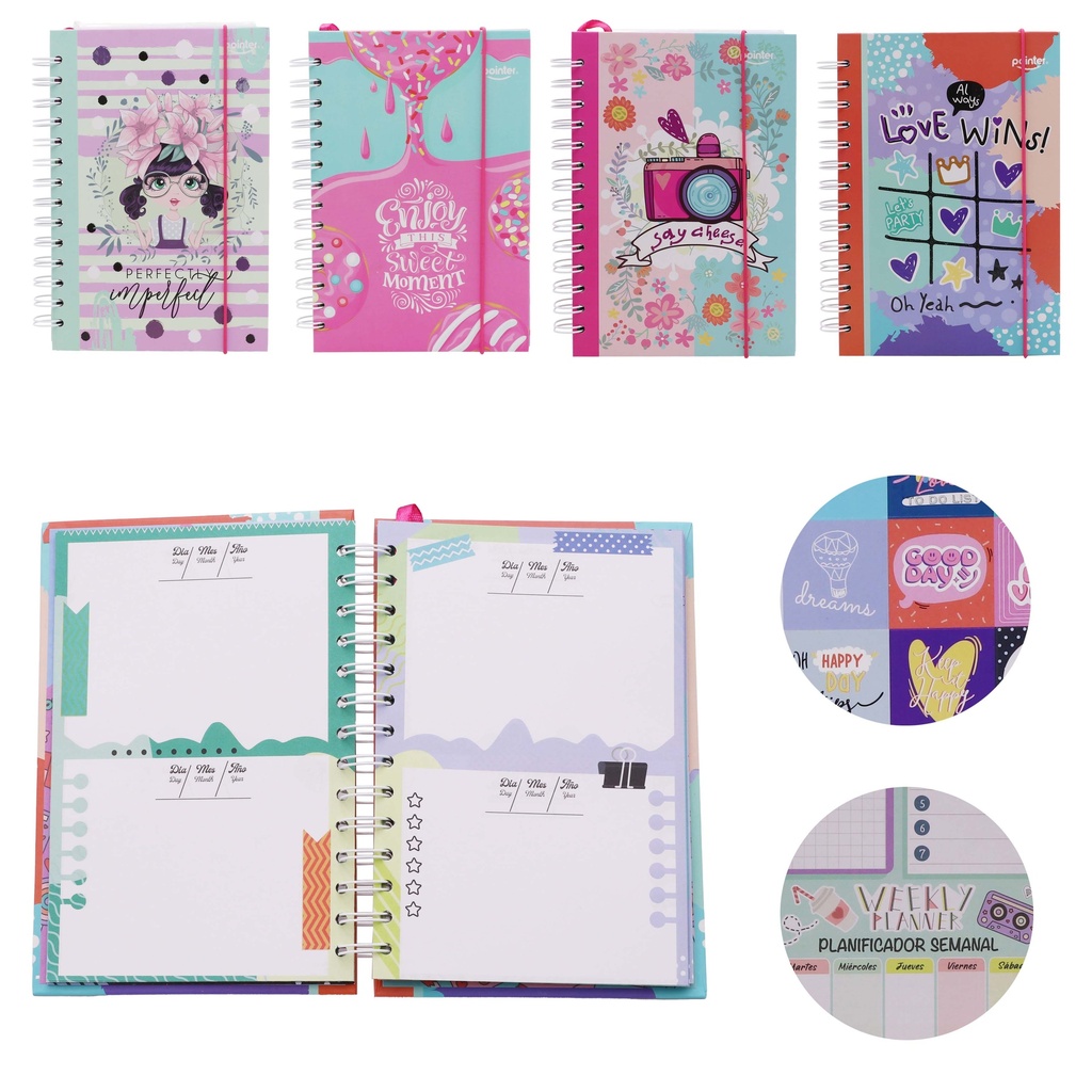 AGENDA ESPIRAL A5 HOJAS ESTAMPADAS