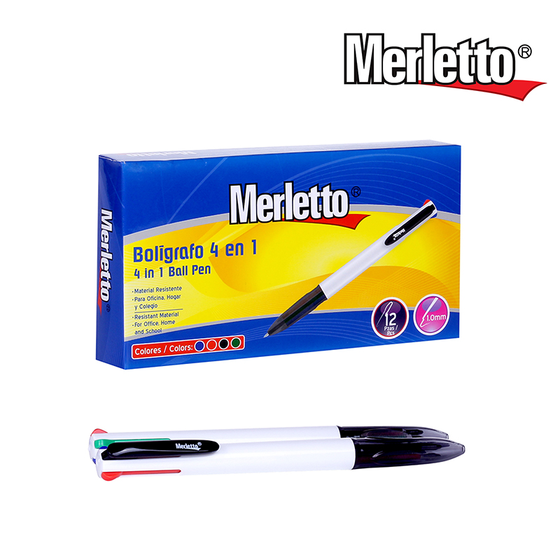 BOLIGRAFO BLANCO 4 EN 1 (MULTICOLOR)