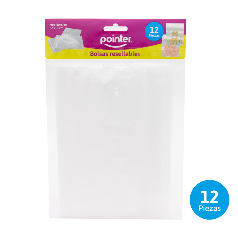 BOLSAS RESELLABLES DE CELOFAN x12PZAS - 22x35CM