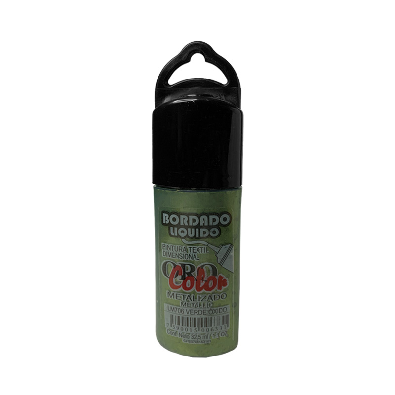 BORDADO LIQUIDO METALIZADO VERDE OXIDO 32,5CM