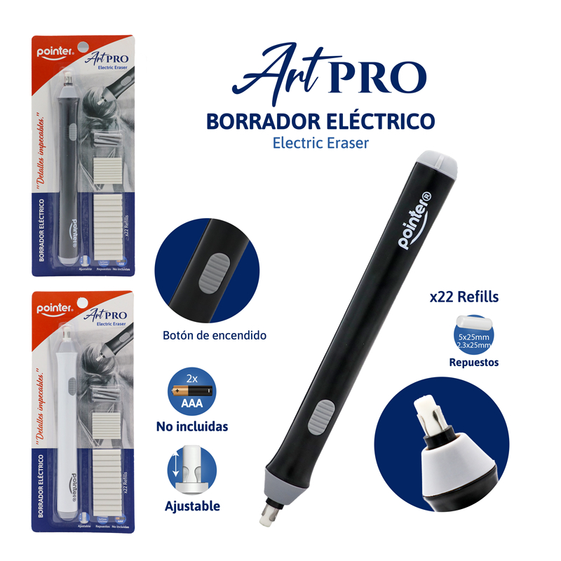 BORRADOR ELECTRICO +22 GOMAS DE REPUESTO