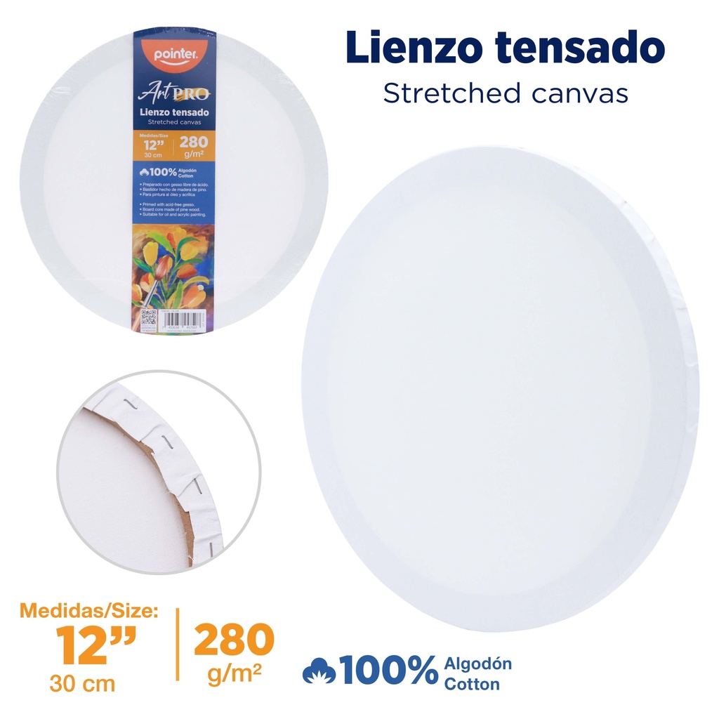 LIENZO BLANCO - 30CM (CIRCULO)