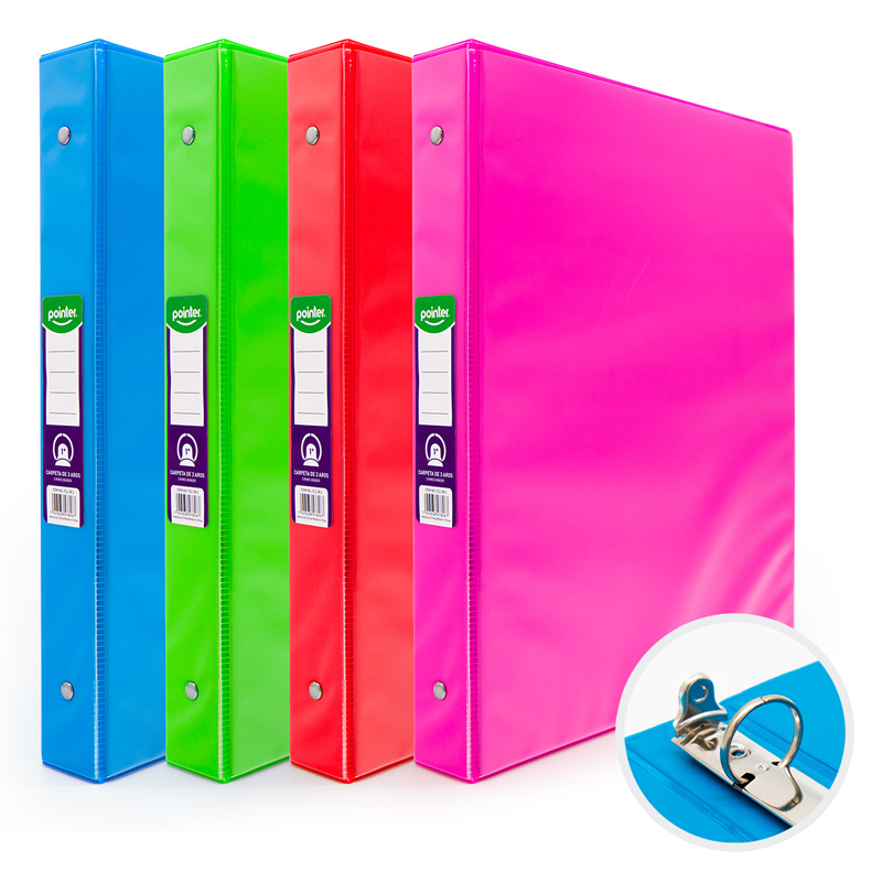 CARPETAS 3 AROS 1" (COLORES NEON)