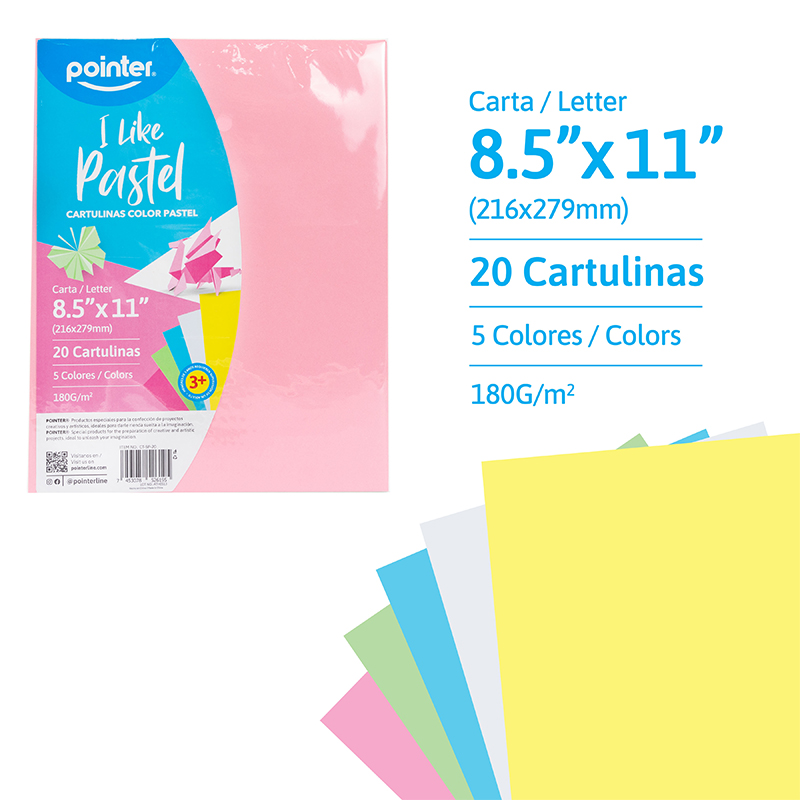 CARTULINA CARTA PASTEL X20