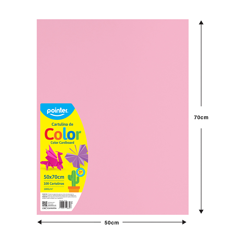 CARTULINA ESCOLAR ROSADO 