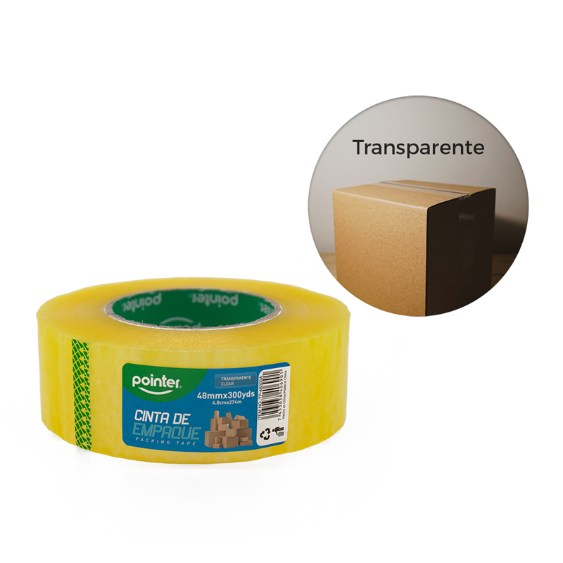 CINTA ADHESIVA DE EMPAQUE (AMARILLO TRANSPARENTE) - 4,8CM x 275MTS