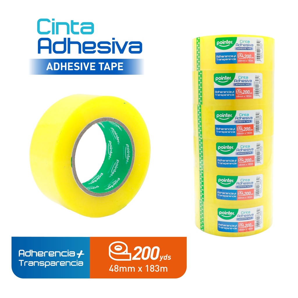CINTA ADHESIVA DE EMPAQUE (AMARILLO TRANSPARENTE) - 4,8CM x 183MTS