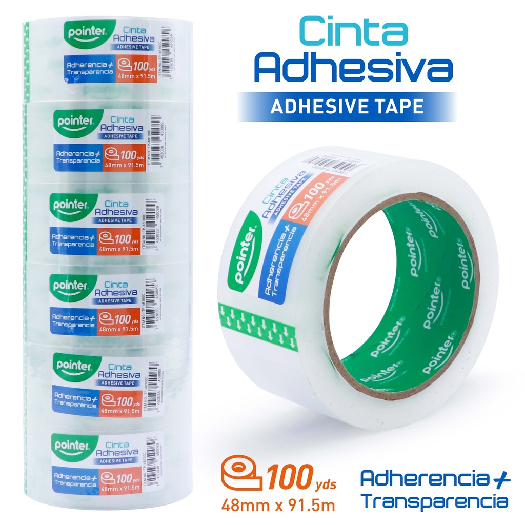 CINTA ADHESIVA DE EMPAQUE (TRANSPARENTE) - 4,8Cm x 91,44Mts