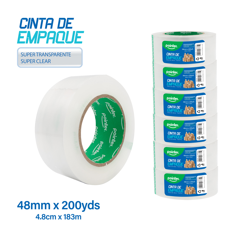 CINTA ADHESIVA DE EMPAQUE (48mmx200yd) 40mic