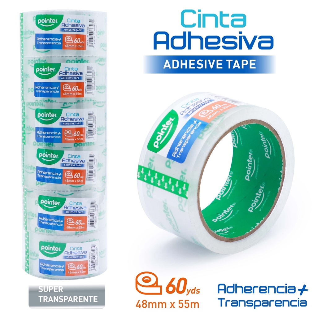 CINTA ADHESIVA TRANSPARENTE 60YDS
