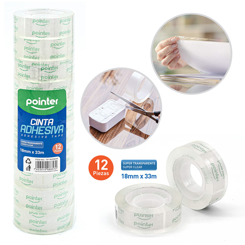 CINTA ADHESIVA x 12 PZAS (18mm x 33m)