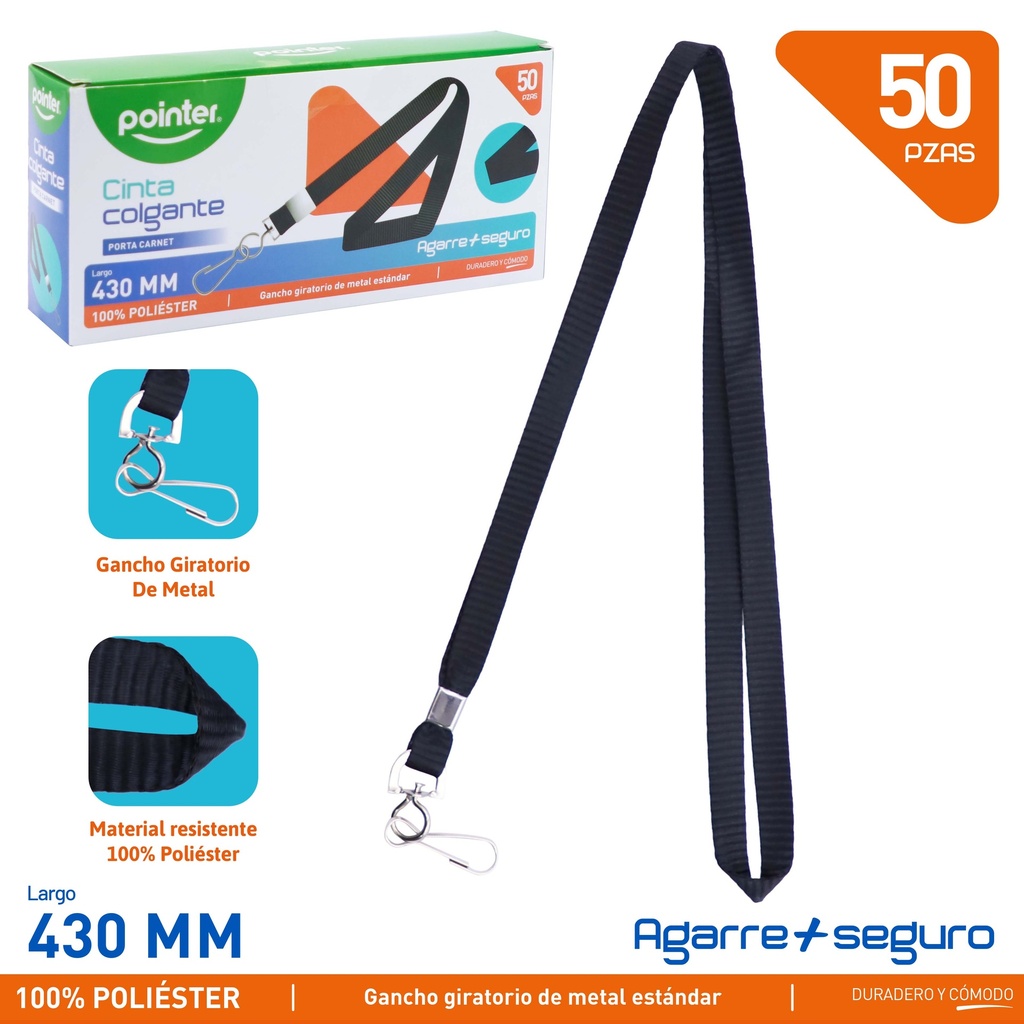 CINTA COLGANTE NEGRA PORTA CARNET