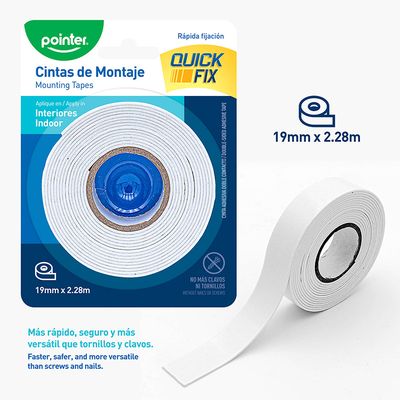 CINTA DOBLE CONTACTO 19MM x 2.28M
