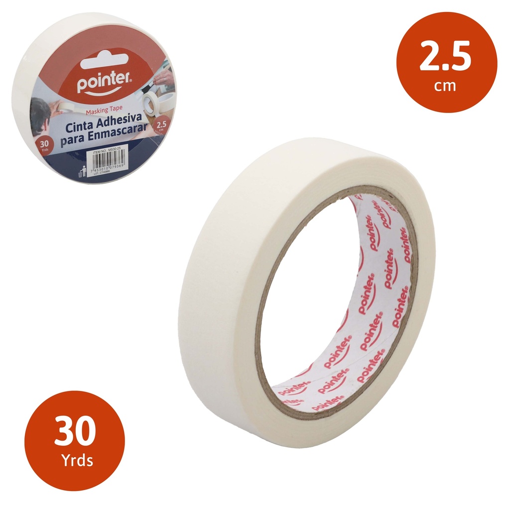 CINTA ADHESIVA PARA ENMASCARAR - 2,5Cm x 27Mts