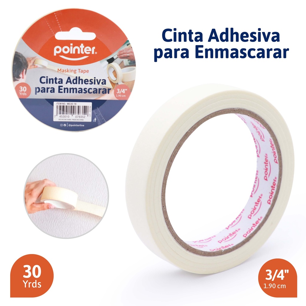 CINTA ADHESIVA PARA ENMASCARAR - 1,9Cm x 27Mts