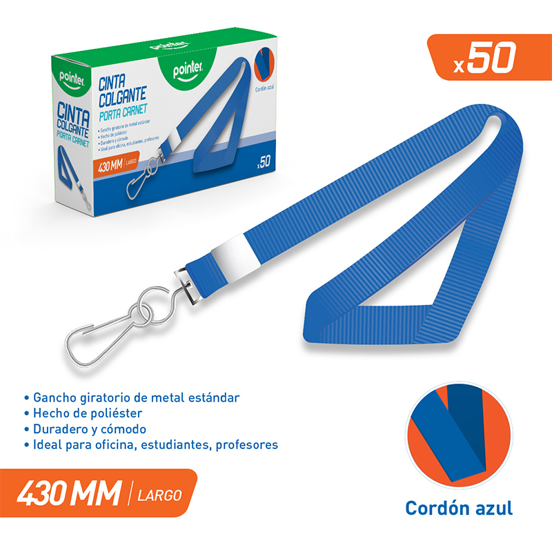 CINTA COLGANTE AZUL PORTA CARNET