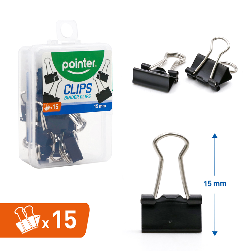 CLIP SUJETA PAPEL15mm x 15 PZAS